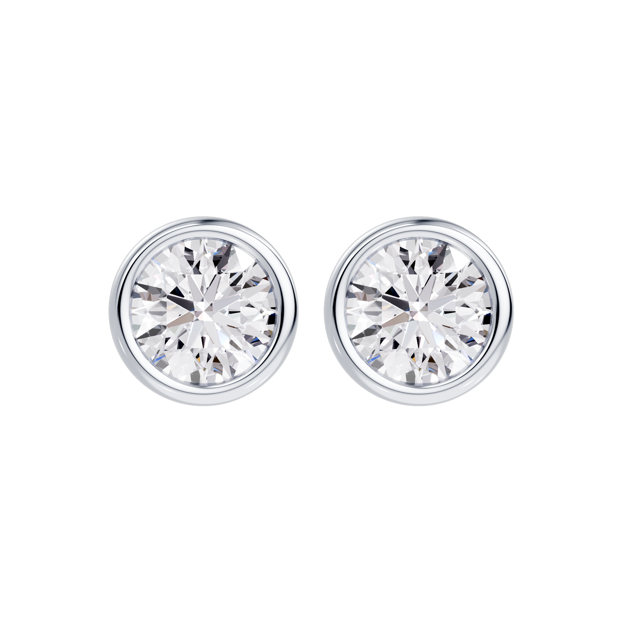 14K White Gold Modern Bezel-Set Lab Diamond Stud Earrings (1.00ct. tw.)